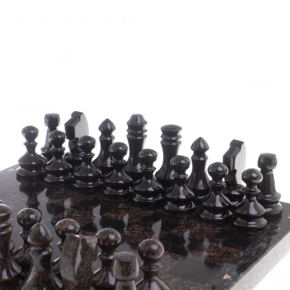 Шахматы из камня &amp;quot;Традиционные&amp;quot; доска 38х38 см гранит, габбро 124256