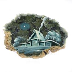 Магнит &amp;quot;Зимний вечер&amp;quot; камень змеевик