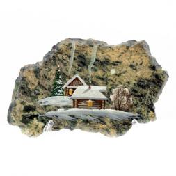 Магнит &amp;quot;Зимний вечер&amp;quot; камень змеевик