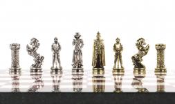 Шахматы подарочные "Средневековые рыцари" 36х36 см камень мрамор лемезит