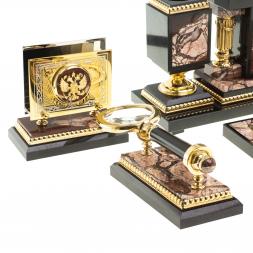 Настольный набор &amp;quot;Держава&amp;quot; из яшмы