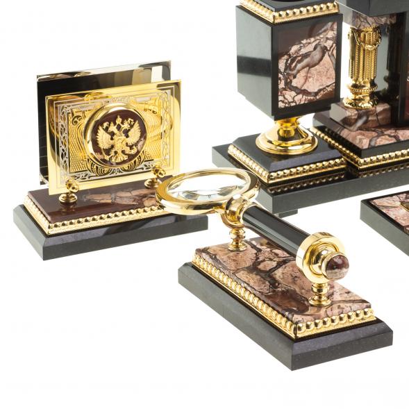 Настольный набор &amp;quot;Держава&amp;quot; из яшмы 113260