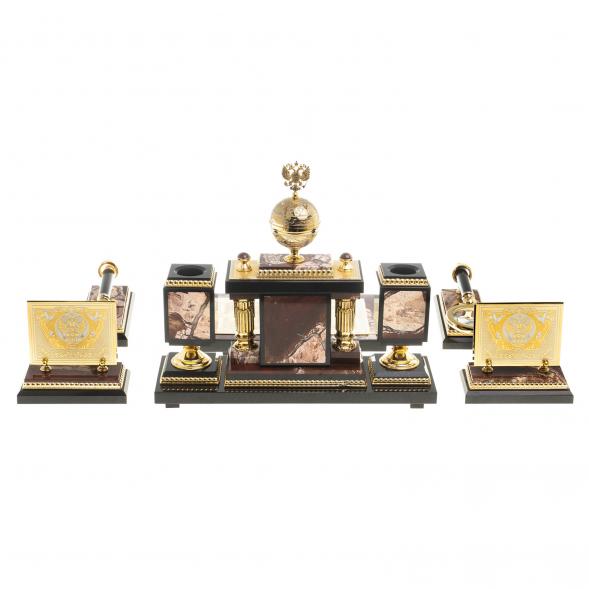 Настольный набор &amp;quot;Держава&amp;quot; из яшмы 113260