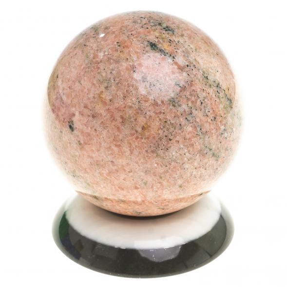 Шар &amp;quot;Антистресс&amp;quot; из розового мрамора 9 см на подставке 124085