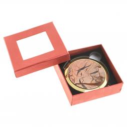 Зеркало круглое из яшмы цвет золото