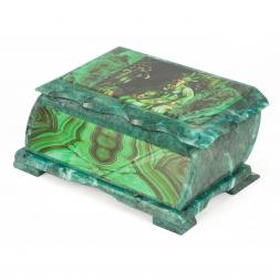 Шкатулка Хозяйка медной горы с иллюстрацией под малахит н3 22х13х9 см