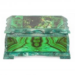 Шкатулка Хозяйка медной горы с иллюстрацией под малахит н3 22х13х9 см