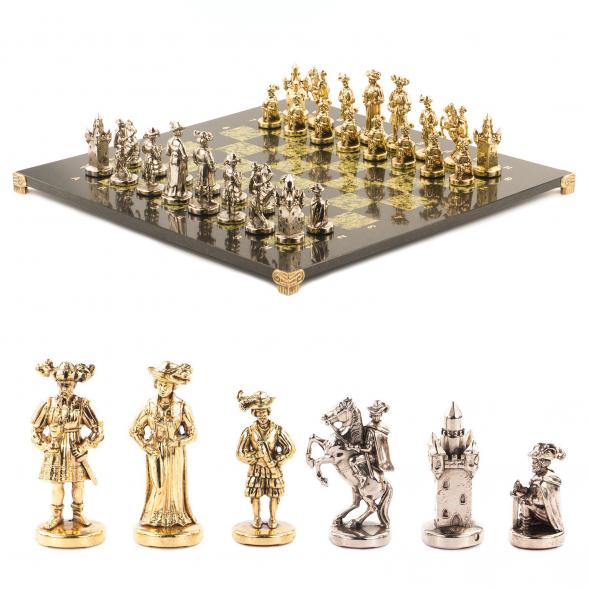 Шахматы &amp;quot;Средневековье&amp;quot; доска 44х44 см камень змеевик 119496