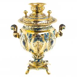 Самовар с сервизом на 6 персон &amp;quot;Лазуритовый&amp;quot; Златоуст