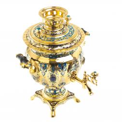 Самовар с сервизом на 6 персон &amp;quot;Лазуритовый&amp;quot; Златоуст