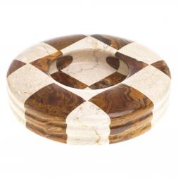 Пепельница &amp;quot;Шахматная&amp;quot; камень оникс, ракушечник 15,5х15,5х3,5 см (6)