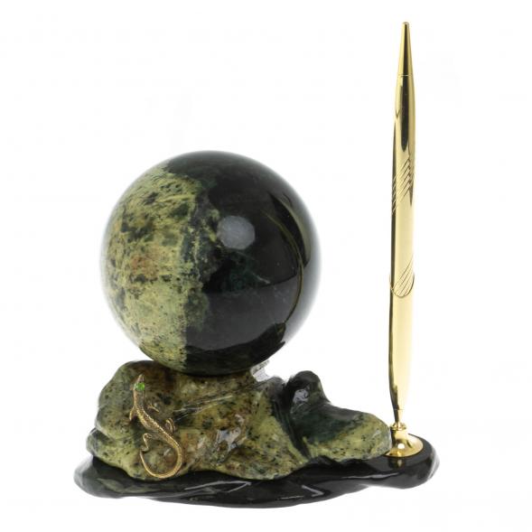 Композиция с шаром &amp;quot;Ящерица&amp;quot; с ручкой из змеевика 128769