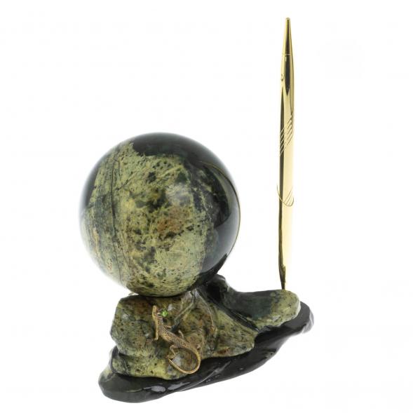 Композиция с шаром &amp;quot;Ящерица&amp;quot; с ручкой из змеевика 128769