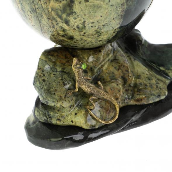 Композиция с шаром &amp;quot;Ящерица&amp;quot; с ручкой из змеевика 128769