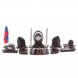 Настольный прибор &amp;quot;Авангард&amp;quot; камень обсидиан