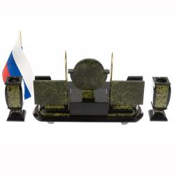Письменный набор &amp;quot;Престиж&amp;quot; с символикой России камень змеевик
