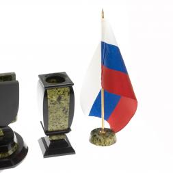 Письменный набор &amp;quot;Престиж&amp;quot; с символикой России камень змеевик
