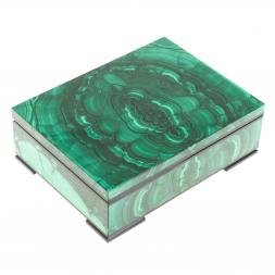 Малахитовая шкатулка &amp;quot;Клеопатра&amp;quot; 16х12х5 см