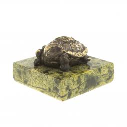 Статуэтка из бронзы &amp;quot;Черепаха №3&amp;quot; на подставке из змеевика