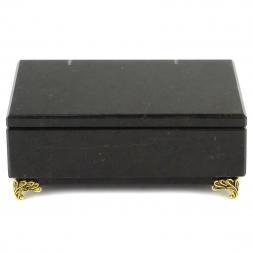 Шкатулка из черного змеевика 12х7х5 см