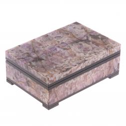 Шкатулка из камня аметист 12х8х4 см