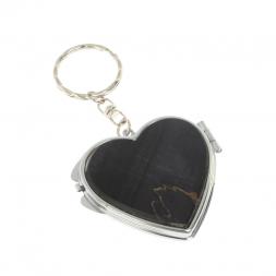 Складное зеркало брелок из соколиного глаза сердце