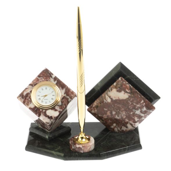 Визитница &amp;quot;Куб&amp;quot; с часами из креноида 127692