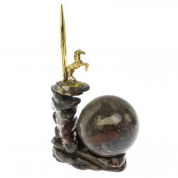 Композиция с шаром &amp;quot;Лошадь на скале&amp;quot; с ручкой камень конгломерат