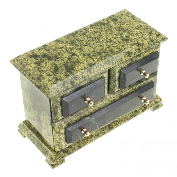 Ларец для украшений &amp;quot;Комод&amp;quot; камень змеевик 112001