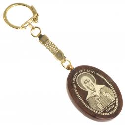 Брелок-оберег с молитвой &amp;quot;Св. мученица Лариса&amp;quot; камень обсидиан