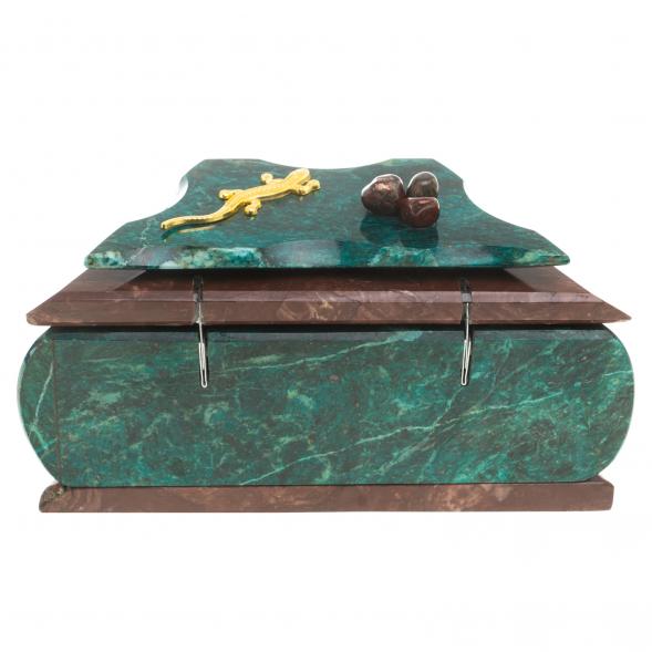 Шкатулка камень змеевик, креноид 14х8х8 см 112132