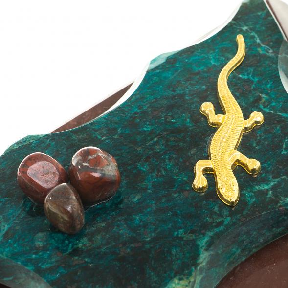 Шкатулка камень змеевик, креноид 14х8х8 см 112132