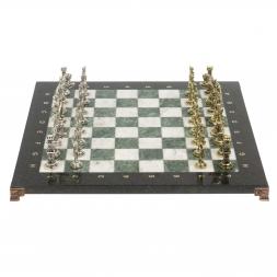 Шахматы &amp;quot;Отечественная война 1812 г.&amp;quot; доска 40х40 см мрамор шабровский змеевик