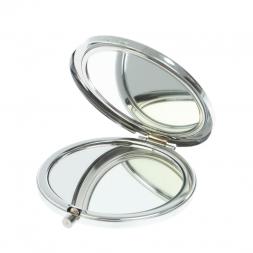 Зеркало карманное круглое из камня жельбертит цвет серебро