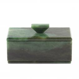 Шкатулка из полудрагоценного камня нефрит 15х7х8,5 см