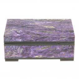 Каменная шкатулка из чароита 10х6х4 см