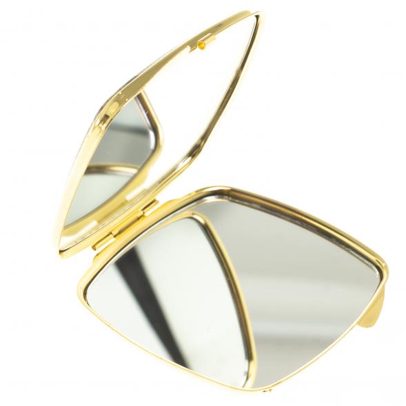 Зеркальце закругленное из змеевика цвет золото 124184