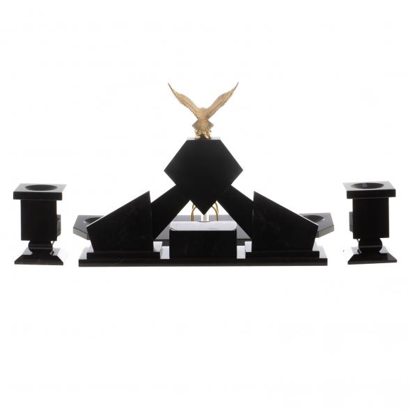 Письменный набор &amp;quot;Орел&amp;quot; из змеевика с бюваром и лотком для бумаг А4 124569