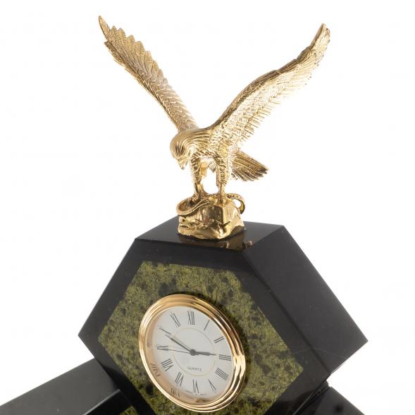 Письменный набор &amp;quot;Орел&amp;quot; из змеевика с бюваром и лотком для бумаг А4 124569