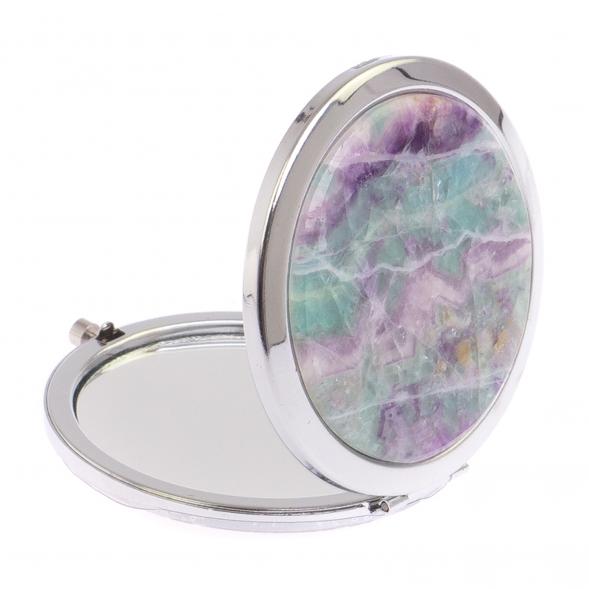 Зеркало круглое зеленый флюорит цвет серебро 125075