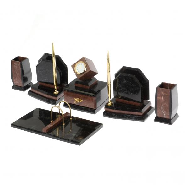 Настольный канцелярский набор &amp;quot;Куб&amp;quot; камень лемезит 119750