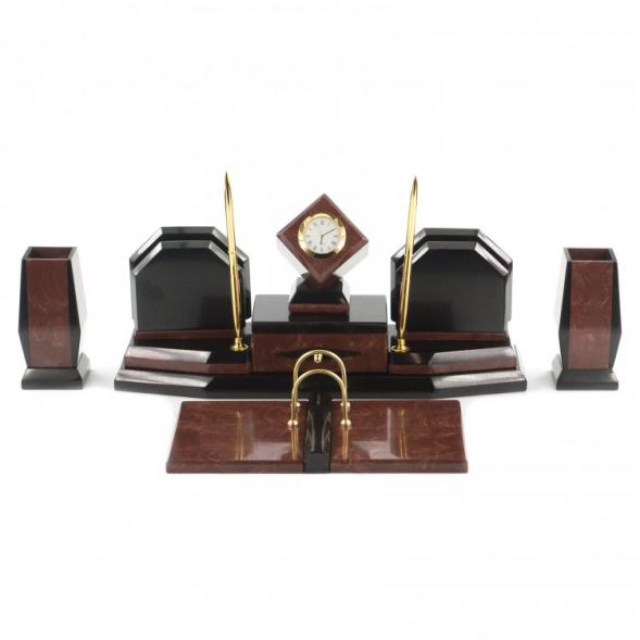 Настольный канцелярский набор &amp;quot;Куб&amp;quot; камень лемезит 119750