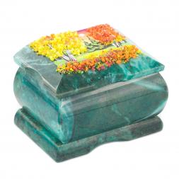 Шкатулка с расписной крышкой Осень 8х6х5,5 см