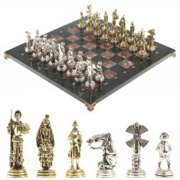 Шахматы &amp;quot;Дон Кихот&amp;quot; доска 40х40 см креноид змеевик