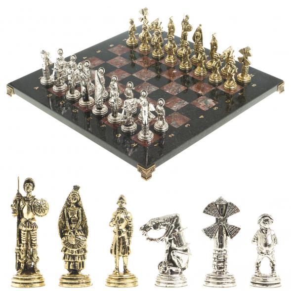 Шахматы &amp;quot;Дон Кихот&amp;quot; доска 40х40 см креноид змеевик 122645