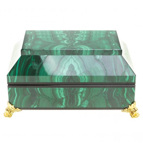 Ларец из малахита &amp;quot;Драгоценный&amp;quot; 14х9х7,5 см 123996