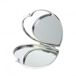 Зеркало карманное "Сердце" из малахита с хризоколлой цвет серебро