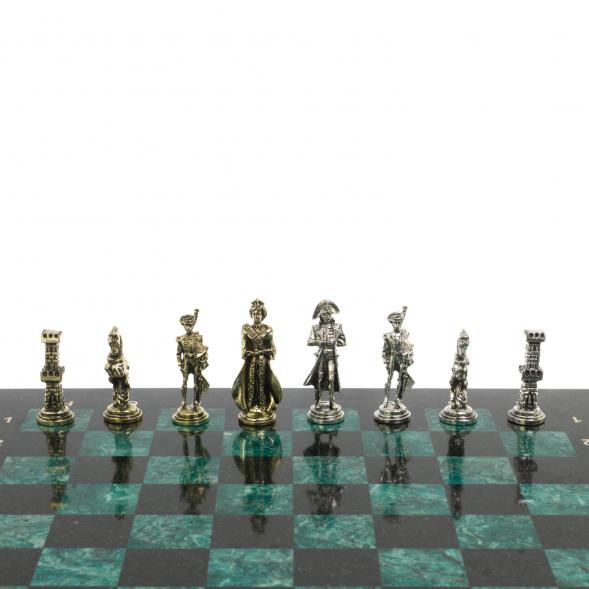 Шахматы &amp;quot;Отечественная война 1812 г.&amp;quot; доска 40х40 см шабровский змеевик 126825