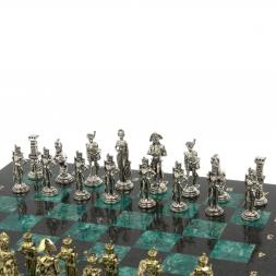 Шахматы "Отечественная война 1812 г." доска 40х40 см шабровский змеевик
