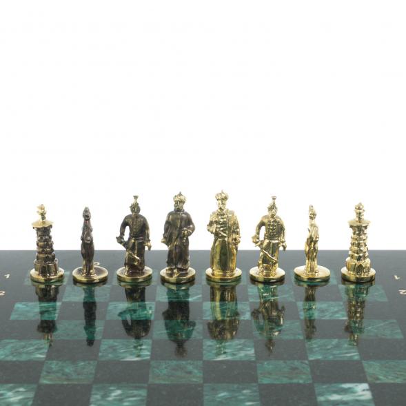 Шахматы &amp;quot;Турецкие&amp;quot; доска 32х32 см шабровский змеевик 128078